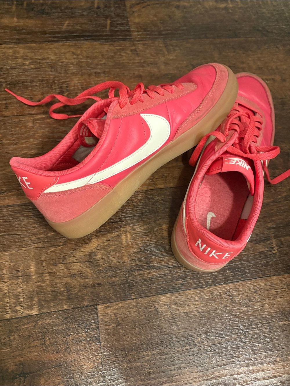 Nike Coral-Pink Killshot Sneakers with White Swoosh